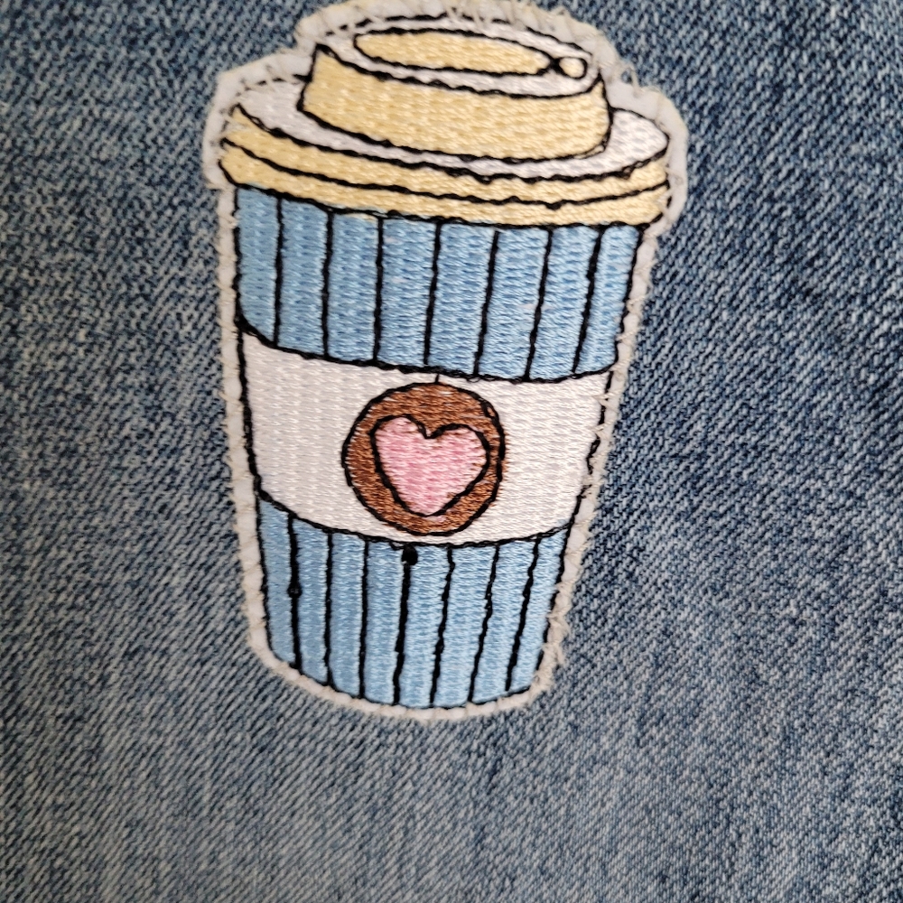 Women's Blue Jeans with Patchwork Design - Picture 8 of 14
